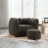 Soft Bean Bag Chair With High Resilient Foam (Chips) - Olive Green - Image 13