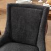 Ultra Side Dining Chair, Thickened Fabric Chairs With Neutrally Toned Solid Wood Legs, Bronze Nail Head (Set of 2) - Blue - Image 9