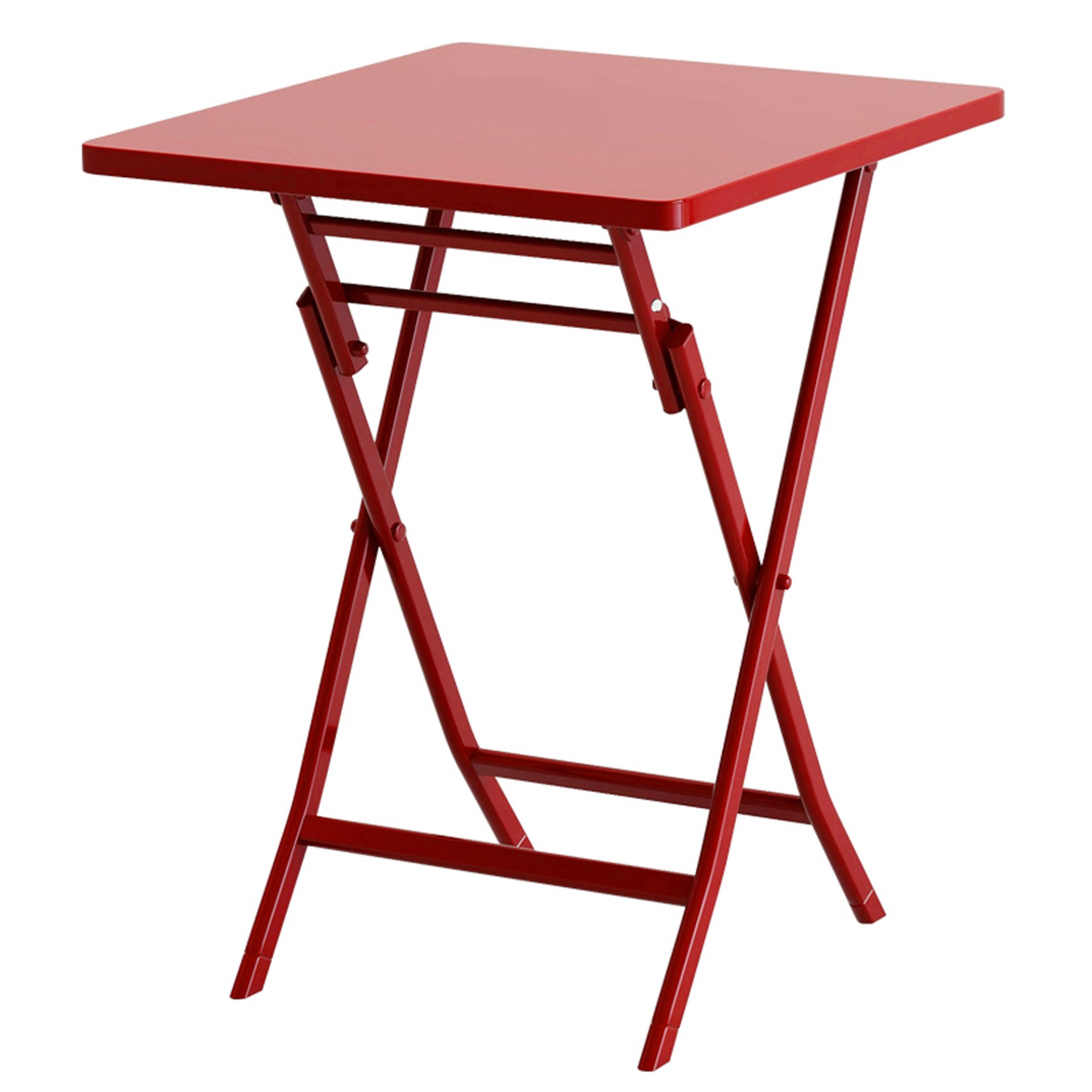3 Piece Patio Bistro Set Of Foldable Square Table And Chairs - Red - Image 12