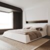 King Size Platform Bed With Special-Shaped Headboard - Cream - Image 5