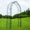 Metal Garden Arch Assemble Freely With 8 Styles Garden Arbor Trellis Climbing Plants Support Rose Arch - Black - Image 11