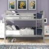 Full Over Full Bunk Bed With Ladder For Bedroom - Gray - Image 9