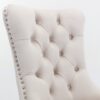 Nikki - Modern, High-End Tufted Solid Wood Contemporary Velvet Upholstered Dining Chair With Chrome Stainless Steel Plating Legs, Nailhead Trim (Set of 2) - Beige - Image 8