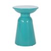 Serenita - Outdoor Iron Side Tables With Flared Design, (Set of 2) - Teal - Image 5
