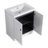 Modern Freestanding Bathroom Vanity Resin Sink With Soft Close Cabinet Doors - White - Image 14