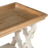 Distressed Wood Shelf Tray, French Country Console Table - Brown / Antique White - Image 9
