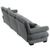 Modern Velvet Extra Large 3 Seat Sofa With Comfortable Cloud Like Support - Gray - Image 11