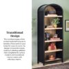 Modern 5 Shelf Open Arched Bookshelf - Black - Image 10