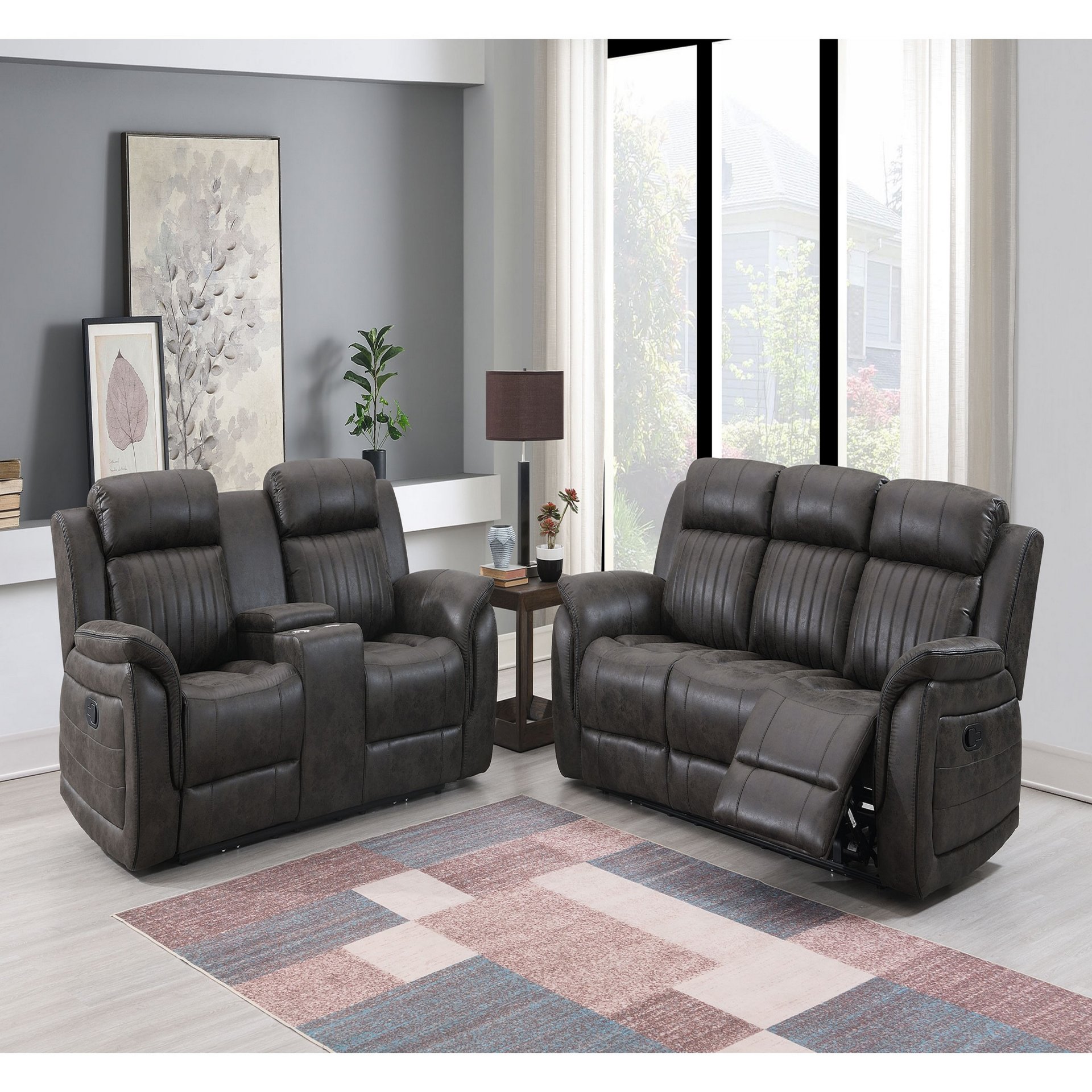 Steban - 2 Piece Living Room Set - Gray - Image 9