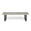 Intrinsic - Outdoor Dining Bench With Iron Legs And Slat Top - Black / Gray - Image 7