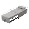 Stylish Folding Ottoman Sofa Bed With Multifunctional Design - Gray - Image 19
