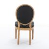 French Style Solid Wood Frame Antique Painting, Hand-Pulled Buckle Decoration Artificial Leather Dining Chair With Nailhead Trim, Wood Legs - Black - Image 7