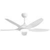 Indoor Ceiling Fan With 5 ABS Blades Remote Control Reversible Dc Motor For Living Room - White - Image 4