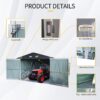 Outdoor Storage Shed Metal Garage Shed For Car, Bike, Lawnmower Backyard Tool House Building 2 Doors And 4 Vents - Black - Image 5