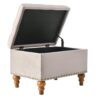 Retro Style Square Velvet Upholstered Ottoman With Storage, Elegant Design - Pink - Image 2