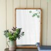 Rectangle Wood Mirror, Farmhouse Wall Decor For Living Room Bedroom Entryway - Brown - Image 5