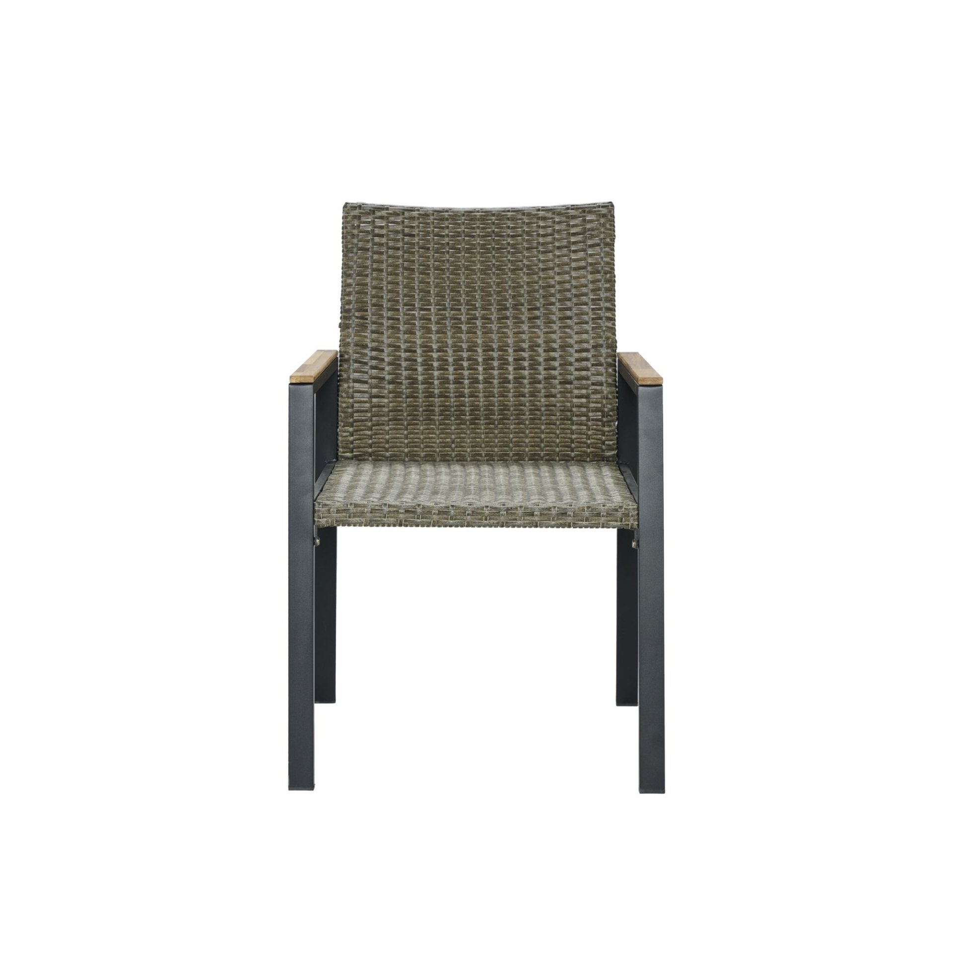 All Weather 7 Piece Patio Dining Table Set With Umbrella Hole - Brown / Gray - Image 16