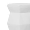 Contemporary Ceramic Drum Stool Indoor / Outdoor Side Table Glazed Accent Garden Stool - White - Image 18