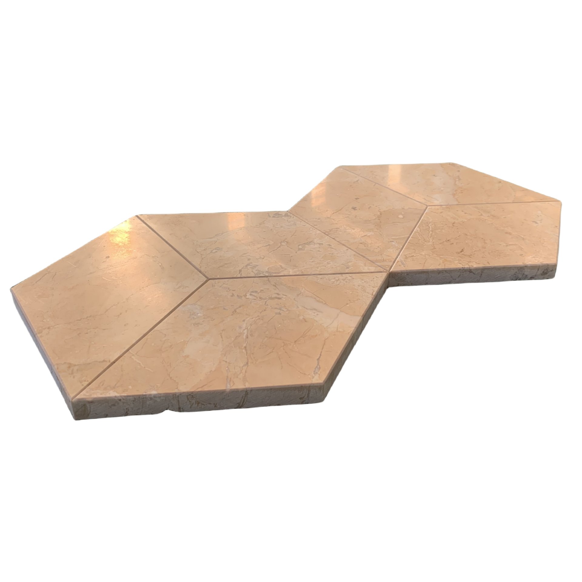 Hexagon Marble Polished Tile For Wall And Floor - Beige / Gold - Image 5