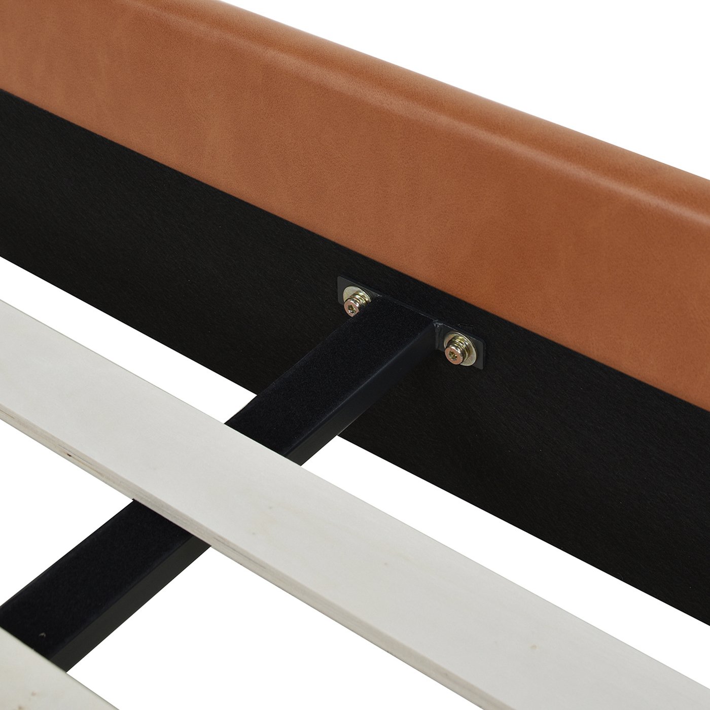 Aspen - Queen Vertical Tufted Modern Headboard Platform Bed Set - Caramel Tan Brown - Image 9