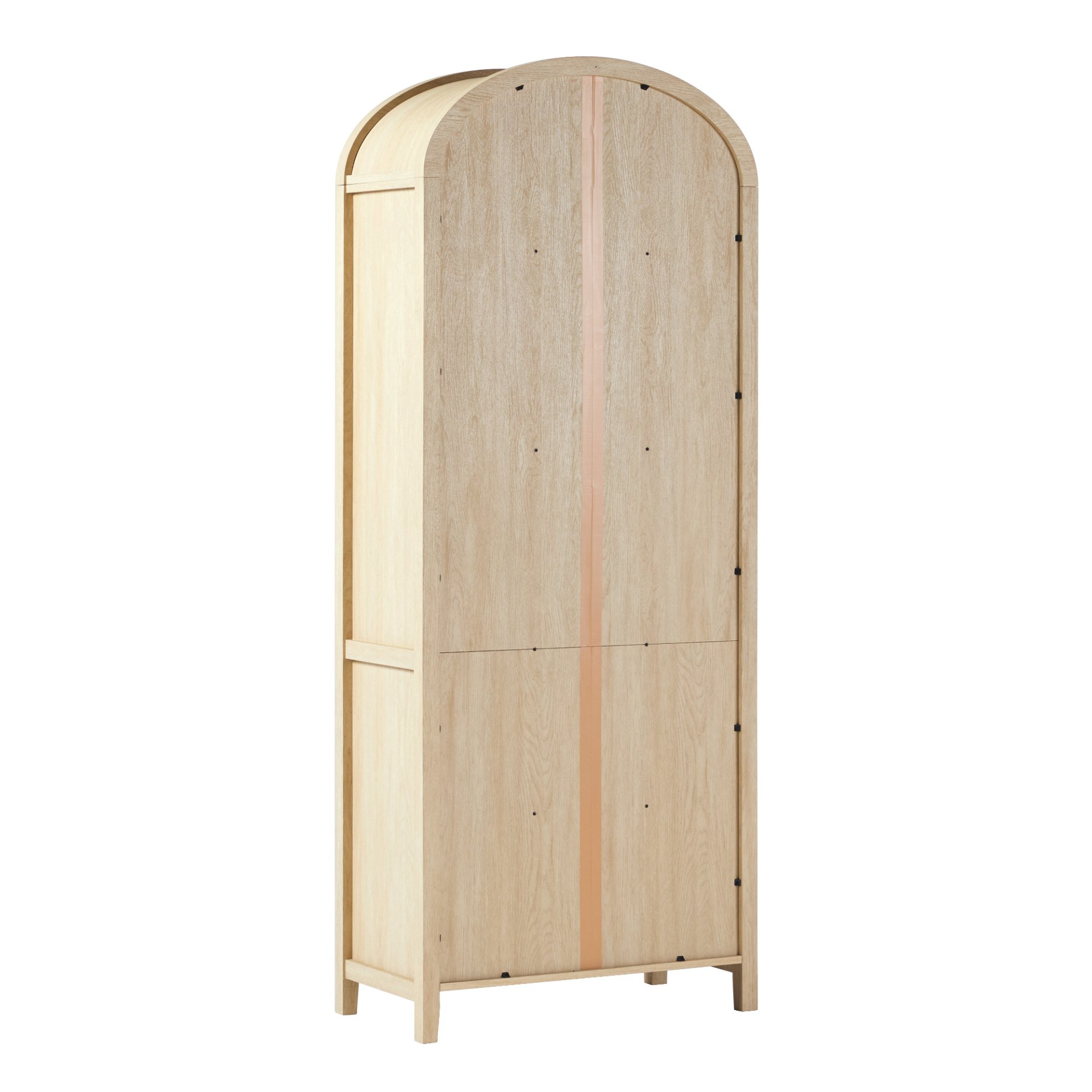 Modern 5 Shelf Open Arched Bookshelf - Oak - Image 3