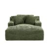 Cloudline - Oversized Chaise Lounge Chair In Soft Corduroy, Modern Comfy Couch With Full Foam Cushioning, Cozy Sleeper Sofabed For Living Room - Green - Image 2
