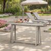 Console Table Stylish Rectangular Entryway Table Outdoor Console Table For Patio Sturdy Construction Hall Table - Gray - Image 4