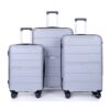 Hardshell Suitcase Spinner Wheels Pp Luggage Sets Lightweight Suitcase With Tsa Lock, 3 Piece Set (20/24/28) - Silver - Image 2