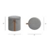 Brandy - Round Upholstered Storage Ottoman With Leather Accent - Gray - Image 10