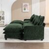 Chenille Upholstered Sectional Sofa With 2 Removable Ottomans, USB Ports, Cup Holders, And Storage - Green - Image 13
