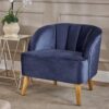 Accent Chair, Club Armchair, Modern Reading Chair - Antique Navy Blue - Image 4