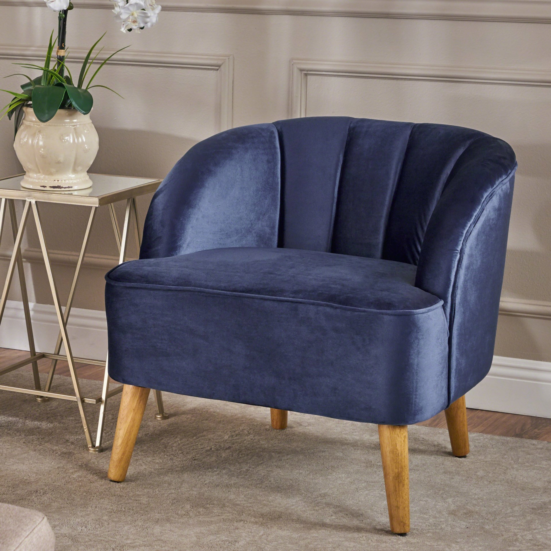 Accent Chair, Club Armchair, Modern Reading Chair - Antique Navy Blue - Image 4