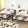Full Long Over Queen Metal Bunk Bed - Black - Image 16