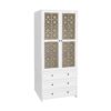 Hollow Pattern 2 Door 3 Drawer Wardrobe, The Collision Of Wood Color, Suitable For Bedrooms And Dressing Rooms - White - Image 9