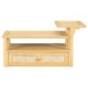 Modern Coffee Table, Coffee Table With 1 Storage Shelf, 2 Tabletops And 1 Rattan Drawer For Living Room - Natural - Image 6