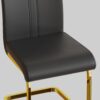Dining Chairs (Set of 4), Side & Kitchen Chairs With Gold Frame, Padded Seat High Back, For Dining, Kitchen & Living Room - Dark Gray - Image 14