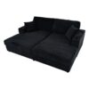Oversized Loveseat Chaise Lounge Sectional Sofa Bed Corduroy Sleeper Sofa With 2 USB Ports, 2 Cup Holders And 2 Throw Pillows For Living Room And Bedroom - Black - Image 13