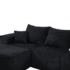 Modern 6 Piece Modular U Shaped Sectional Sofa With Chaise Lounge Corduroy - Black - Image 19