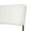 Modern Simple Light Luxury Dining Chair Set With Metal Legs, Teddy Fabric, Bow Design (Set of 4) - White - Image 8
