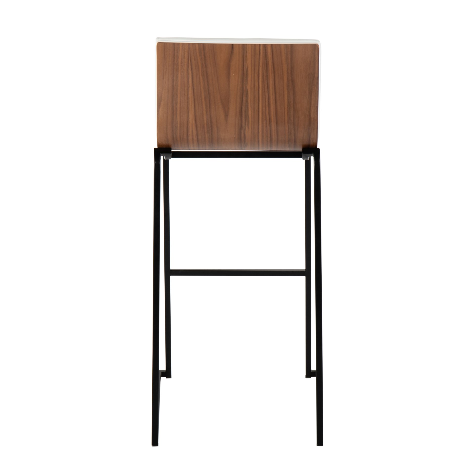 Mason Mara - Contemporary Fixed Height Barstool (Set of 2) - Black / Walnut / White - Image 5