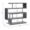 Buck II - Clear Glass, Chrome High Gloss Writing Desk With Shelf - Gray - Image 2