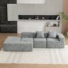 Sectional Sofa Full-Compressed Sofa Couch Free-Combined Sofa For Living Room - Gray - Image 12