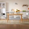 6 Pieces Dining Room Table Set, Rustic Farmhouse Dining Room Rectangular Table With 4 Upholstered Chairs And Bench, Solid Wood Kitchen Dining Table Set For 6 Persons - Natural Wood Wash - Image 5