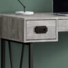 Computer Desk For Home Office, Laptop, Storage Drawers, Transitional - Gray - Image 2
