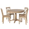 Modern Dining Table Set For 4, Round Table And 4 Kitchen Room Chairs, 5 Piece Kitchen Table Set For Dining Room, Dinette, Breakfast Nook - Natural Wood Wash - Image 8