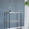 3 Tier Metal Console Table, Mirrored Shelf - Golden Black - Image 8