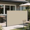 Retractable Side Awning Waterproof And UV Resistant Privacy Screen For Patio Balcony Garden Polyester With Frame - Beige - Image 8