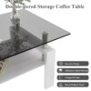 Modern Rectangular Coffee Table With Tempered Glass Top Layer, Table For Living Room - Gray - Image 6