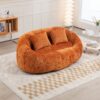 Durable Comfort High Back Bean Bag Sofa Lounger For Adults And Kids, Indoor & Outdoor - Orange - Image 14