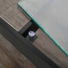 Industrial Style Coffee Table For Bedroom & Living Room With Tempered Glass & Wood Grain - Wood - Image 9